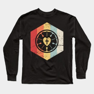 Retro Vintage Luther Rose | Lutheran Church Long Sleeve T-Shirt